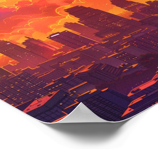 Prachtige zonsondergang in Kansas City USA Poster (Hoek)