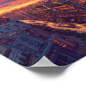 Prachtige zonsondergang in Madrid Spanje Poster (Hoek)