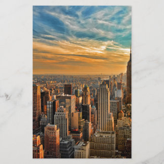 Prachtige zonsondergang in Manhattan, New York Cit