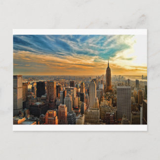 Prachtige zonsondergang in Manhattan, New York Cit Briefkaart
