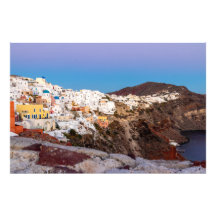 Prachtige zonsondergang kleuren in Santorini, Grie