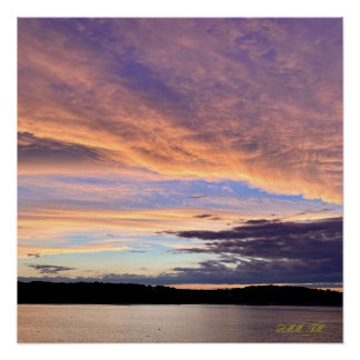Prachtige zonsondergang met het glossy poster van