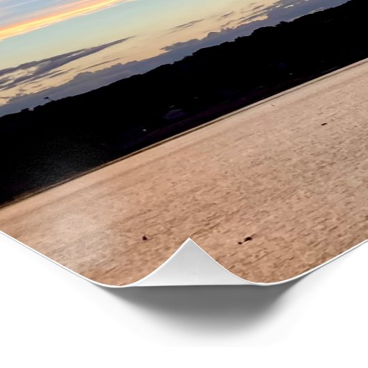 Prachtige zonsondergang met het glossy poster van  (Hoek)