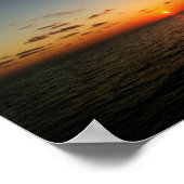 prachtige zonsondergang oceaangeel oranje rood poster (Hoek)