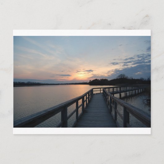 Prachtige zonsondergang op een dok briefkaart (Voorkant)