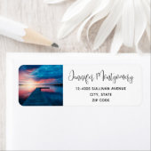 Prachtige zonsondergang op een rustig meer adres etiket (Insitu)