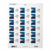 Prachtige zonsondergang op een rustig meer adres etiket (Full Sheet)