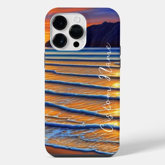 Prachtige zonsondergang op het strand iPhone hoesje (Achterkant)