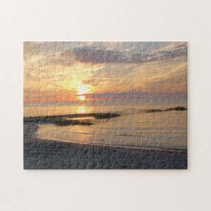 Prachtige zonsondergang over Cape Cod Beach Puzzle Legpuzzel