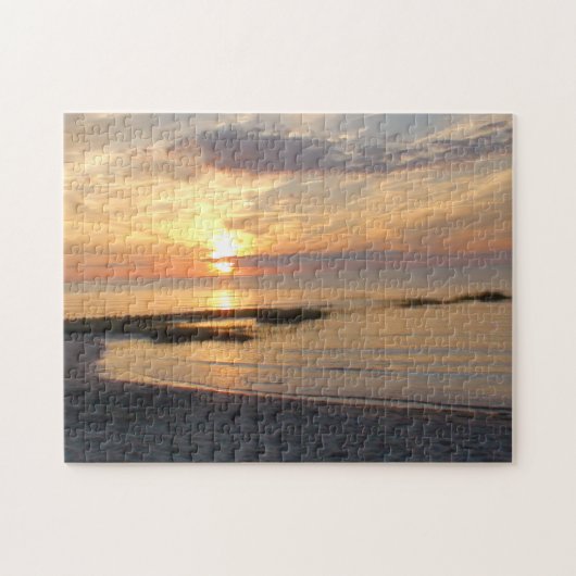 Prachtige zonsondergang over Cape Cod Beach Puzzle Legpuzzel (Horizontaal)