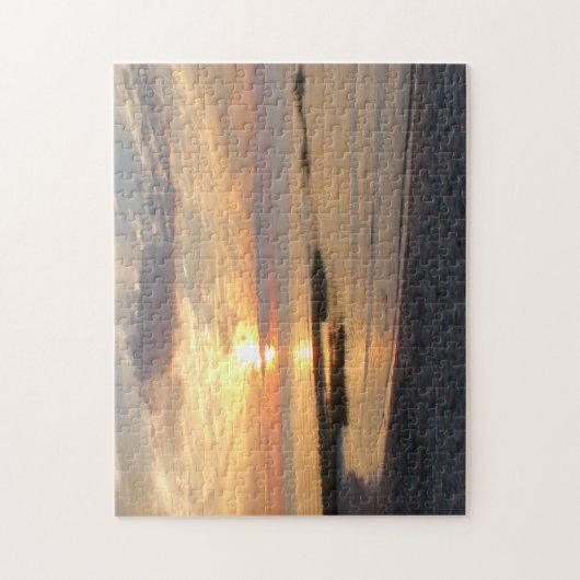 Prachtige zonsondergang over Cape Cod Beach Puzzle Legpuzzel (Verticaal)