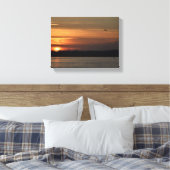 Prachtige zonsondergang over de rivier canvas afdruk (Insitu (Slaapkamer))