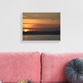 Prachtige zonsondergang over de rivier canvas afdruk (Insitu (Woonkamer))