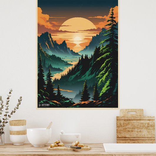 Prachtige zonsondergang poster (Keuken)