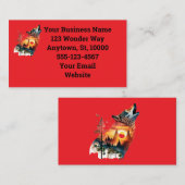 Prachtige zonsondergang Silhouette Howling Wolf Visitekaartje (Voorkant / Achterkant)