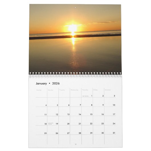 Prachtige Zonsondergangen Kalender (Jan 2026)