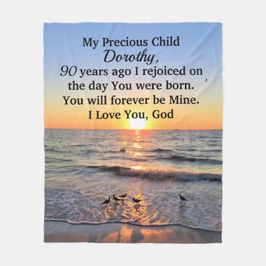 PRACHTIGE ZONSOPGANG 90E VERJAARDAG GEPERSONALISEE FLEECE DEKEN (Voorkant)