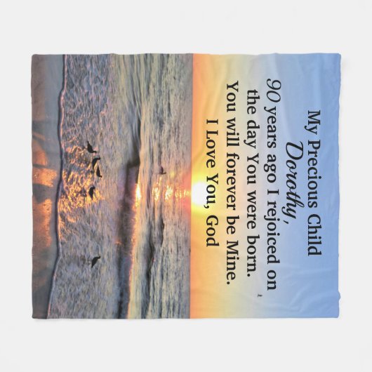 PRACHTIGE ZONSOPGANG 90E VERJAARDAG GEPERSONALISEE FLEECE DEKEN (Voorkant (Horizontaal))