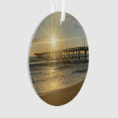 Prachtige zonsopgang bij Virginia Beach Pier - Sun Ornament (voorkant)