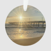 Prachtige zonsopgang bij Virginia Beach Pier - Sun Ornament (voorkant)