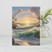Prachtige Zonsopgang in Zee Bedankkaart (Staand voorkant)