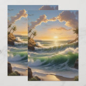 Prachtige Zonsopgang in Zee Bedankkaart (Voorkant / Achterkant)