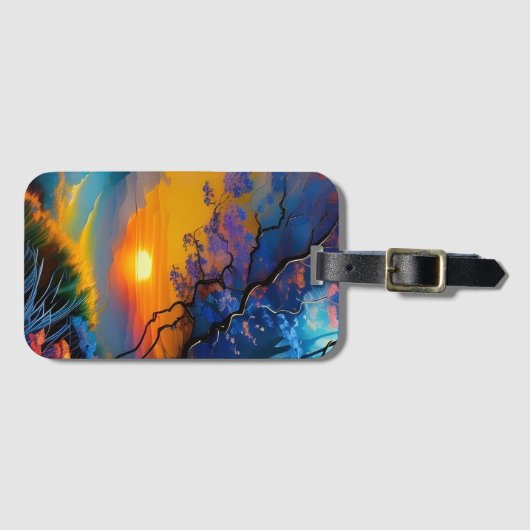 Prachtige zonsopgang over vijver bagagelabel (Voorkant (horizontaal))
