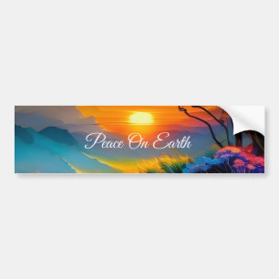 Prachtige zonsopgang over vijver bumpersticker