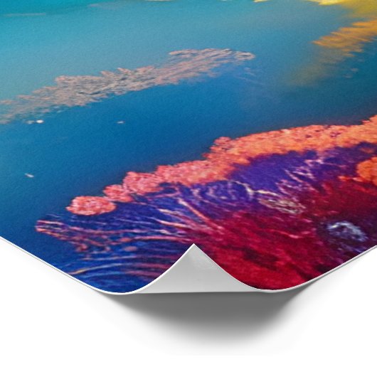 Prachtige zonsopgang over vijver poster (Hoek)