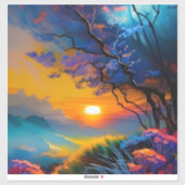 Prachtige zonsopgang over vijver sticker (Vel)