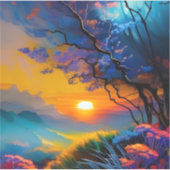 Prachtige zonsopgang over vijver sticker (Voorkant)