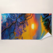 Prachtige zonsopgang over vijver strandlaken (Voorkant)