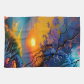 Prachtige zonsopgang over vijver theedoek (Horizontaal)