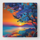 Prachtige zonsopgang over vijver vierkante klok (Voorkant)