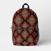 Prachtige zuidwestelijke stijl zwart en roest bedrukte rugzak (Voorkant)