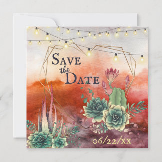 Prachtige, zuinige zonneschijnse Geometrische brui Save The Date