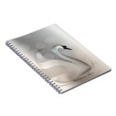 Prachtige Zwaan White en Silver Elegant Custom Chi Notitieboek (Rechterzijde)