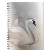 Prachtige Zwaan White en Silver Elegant Custom Chi Notitieboek (Voorkant)