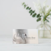 Prachtige Zwaan White en Silver Elegant Custom Chi Visitekaartje (Staand voorkant)