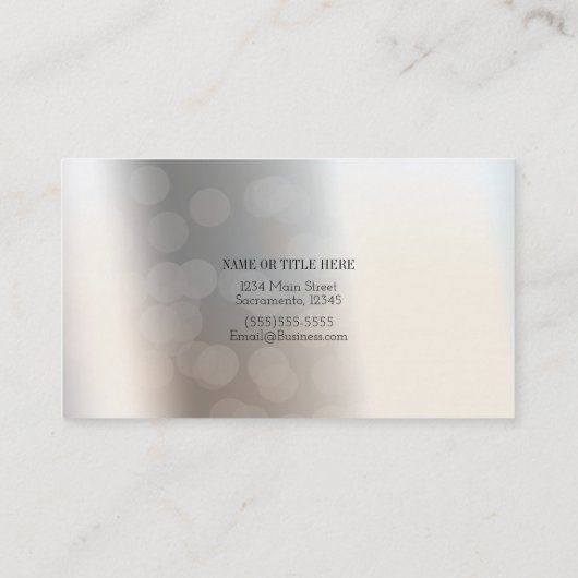 Prachtige Zwaan White en Silver Elegant Custom Chi Visitekaartje (Achterkant)