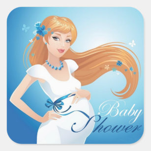Prachtige zwangere vrouwen Baby shower Vierkante Sticker