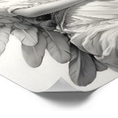 Prachtige zwart-wit slapende engel tekening poster (Hoek)