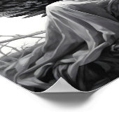 Prachtige zwart-wit slapende engel tekening poster (Hoek)