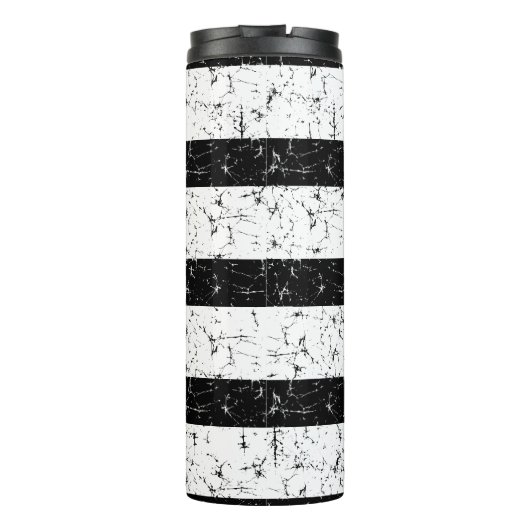 Prachtige zwart-witte batik ontworpen thermosbeker (Achterkant)