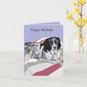 Prachtige zwart-witte Springer Spaniel Kaart (Gele Bloem)