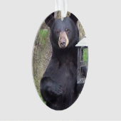 Prachtige zwarte Beer geniet van snack Ornament (voorkant)