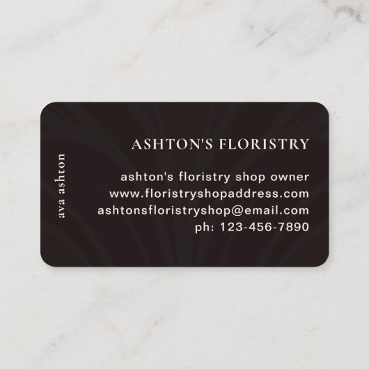 Prachtige zwarte bekleding, Abstracte afdruk Visitekaartje (Achterkant)