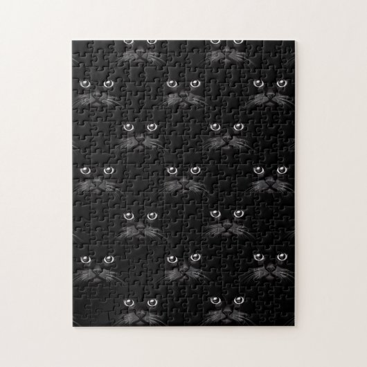 Prachtige, zwarte Cat Custom Cft Legpuzzel (Verticaal)