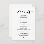 Prachtige zwarte doopvont, de Details van de Wedde Informatiekaartje (Voorkant / Achterkant)