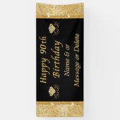 Prachtige zwarte en gouden 70e verjaardag banner (Verticaal)